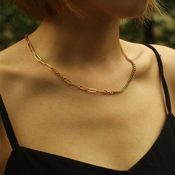 CHARLOTTE T-Bar Mix Chain Necklace - Picture 6 of 10